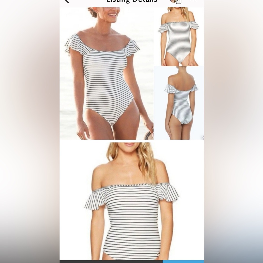 Vince Camuto white one piece bathing suit
